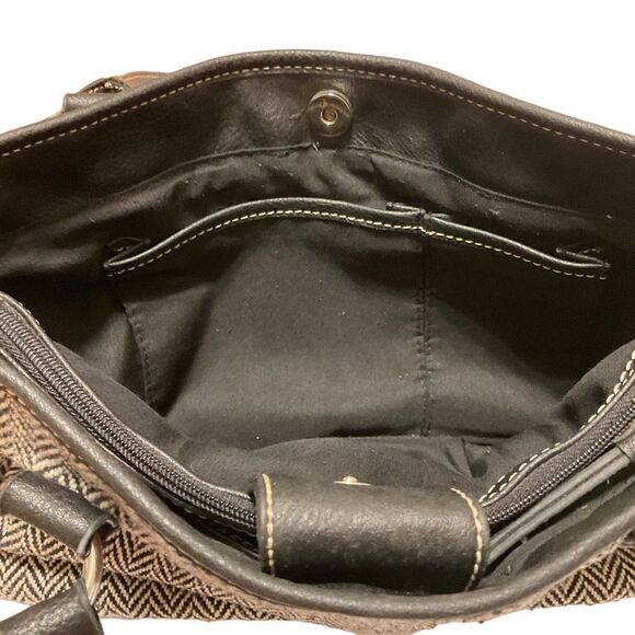 Vintage CHAPS Quiet Luxury Herringbone Handbag. Heritageprep top handle bag. - Picture 3 of 5